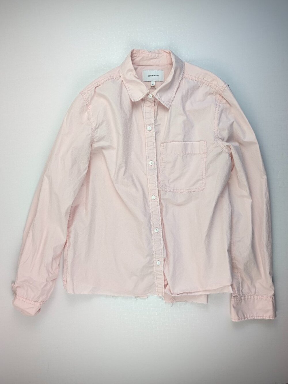 Current/Elliott The Ivie Blush Pink Cotton Split-Back Shirt Size 2 Medium